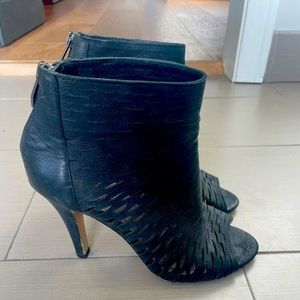 Vince Camuto black leather 4” bootie heel.